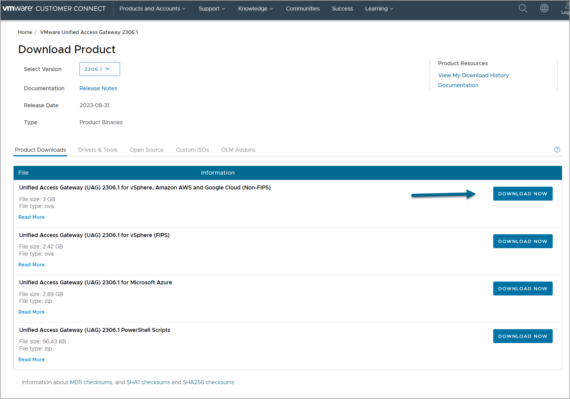 Get the UAG OVA (Open Virtualization Appliance) file from VMware's official website